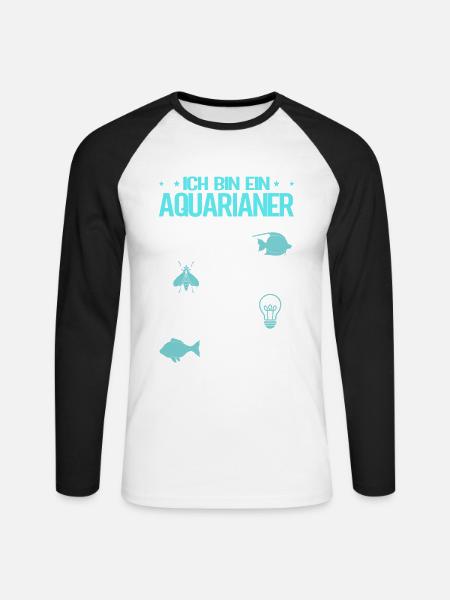 Ich bin ein Aquarianer - Unisex Baseballshirt langarm - Weiß/Schwarz