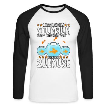 Aquarianer - Unisex Baseballshirt langarm - Weiß/Schwarz - Vorne - Nik (191cm)