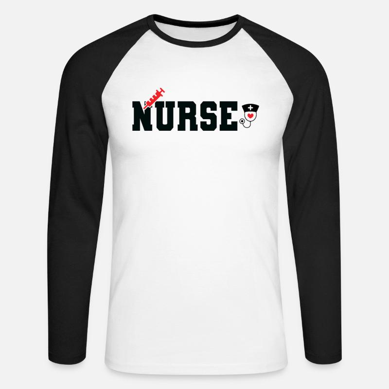 Krankenschwester - Unisex Baseballshirt langarm - Weiß/Schwarz