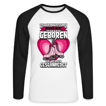 Eislaufen - Unisex Baseballshirt langarm - Weiß/Schwarz - Vorne - Nik (191cm)