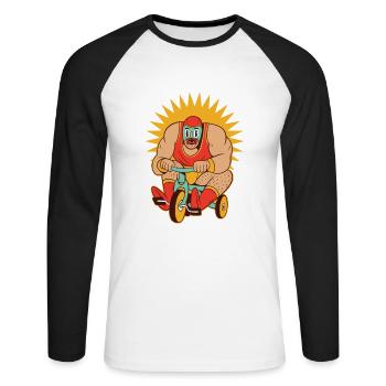 Wrestling Wrestler Kämpfer Ringen Kamfpkunst - Unisex Baseballshirt langarm - Weiß/Schwarz - Vorne - Nik (191cm)