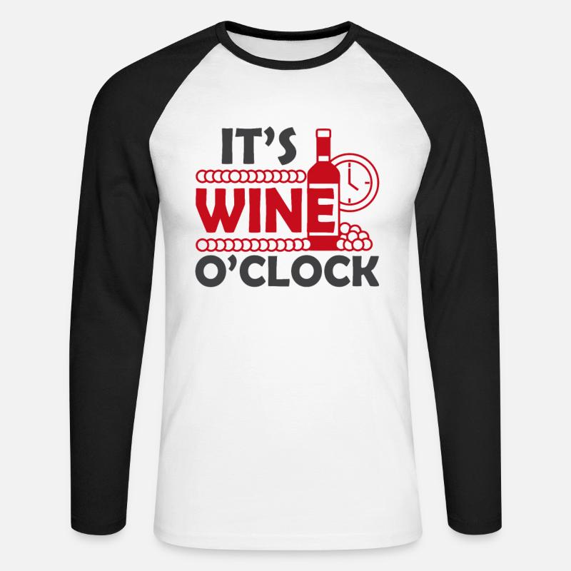 Es ist Weinzeit - Unisex Baseballshirt langarm - Weiß/Schwarz