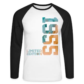 71ST BIRTHDAY LIMITED EDITION 1955 - Unisex Long Sleeve Baseball T-Shirt - white/black - Front - Nik (191cm)