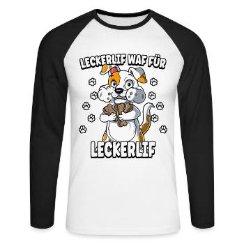 Hunde Spruch Lustig - Unisex Baseballshirt langarm - Weiß/Schwarz - Vorne - Nik (191cm)