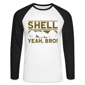 seashells shell collector shell collecting Gift - Unisex Baseballshirt langarm - Weiß/Schwarz - Vorne - Nik (191cm)