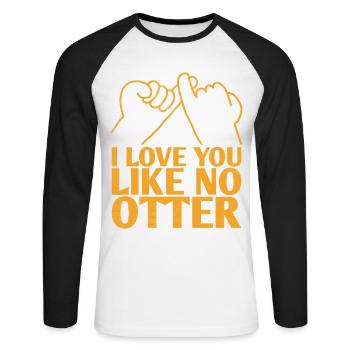 Je t’aime comme pas de conception de mariage de loutre pour le - T-shirt baseball manches longues Homme - blanc/noir - Devant - Nik (191cm)