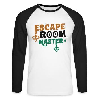 Escape Room Master Escape Room Birthday - Unisex Long Sleeve Baseball T-Shirt - white/black - Front - Nik (191cm)