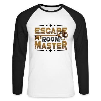 Escape Room Master Escape Room - Unisex Long Sleeve Baseball T-Shirt - white/black - Front - Nik (191cm)