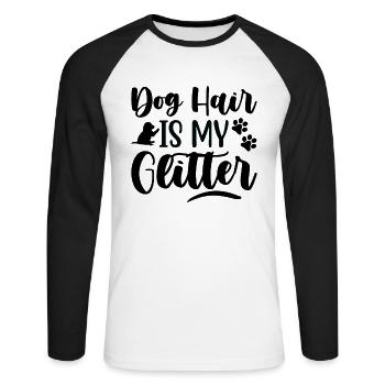 Dog hair is my glitter - Unisex Long Sleeve Baseball T-Shirt - white/black - Front - Nik (191cm)