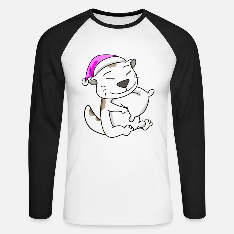 Cat cat breed Devon Rex - Unisex Long Sleeve Baseball T-Shirt - white/black