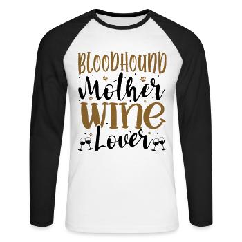 Amateur de vin BLOODHOUND Mère - T-shirt baseball manches longues Homme - blanc/noir - Devant - Nik (191cm)