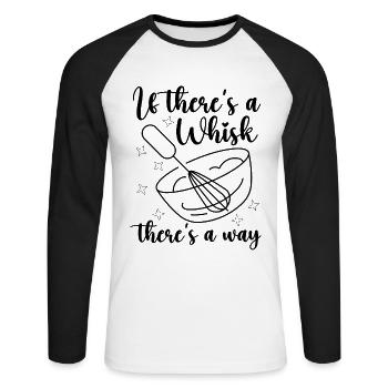 If There's A Whisk Baking Baker Bakery Chef Cake - Unisex Baseballshirt langarm - Weiß/Schwarz - Vorne - Nik (191cm)