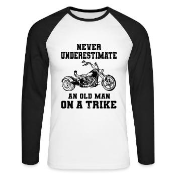 Trike - T-shirt baseball manches longues Homme - blanc/noir - Devant - Nik (191cm)