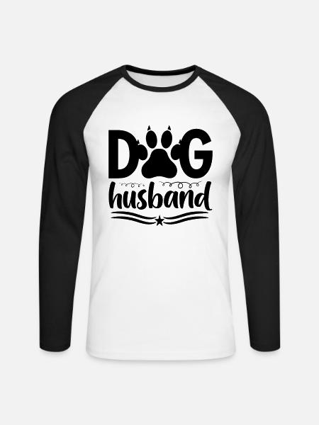 Hund Ehemann - Unisex Baseballshirt langarm - Weiß/Schwarz
