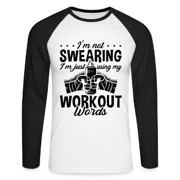 I'm Not Swearing Kickboxing Kickboxer Boxing - Unisex Baseballshirt langarm - Weiß/Schwarz - Vorne - Nik (191cm)