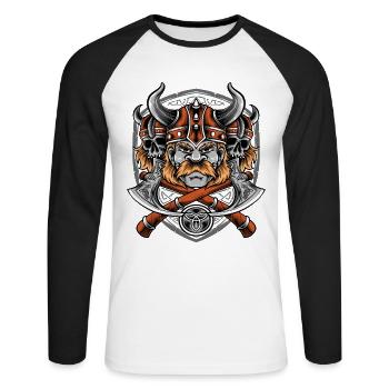 Odin Wikinger Valhalla Vikinger Hammer Thor Odin - Unisex Baseballshirt langarm - Weiß/Schwarz - Vorne - Nik (191cm)