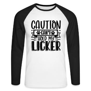 Busy like a dog - Unisex Long Sleeve Baseball T-Shirt - white/black - Front - Nik (191cm)