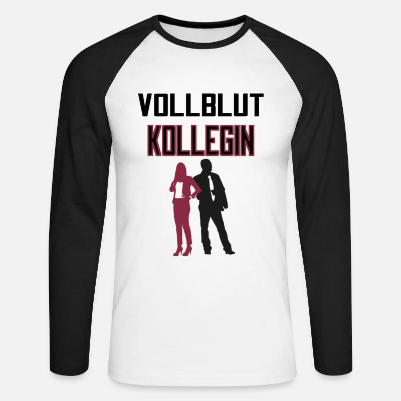 Vollblut Kollegin - Unisex Baseballshirt langarm - Weiß/Schwarz