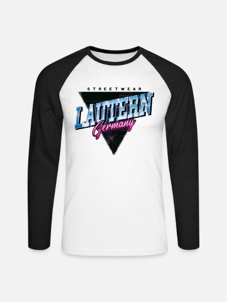 Lautern Kaiserslautern Deutschland Vintage Retro - Unisex Baseballshirt langarm - Weiß/Schwarz