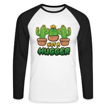 Pas de cactus étreint - T-shirt baseball manches longues Homme - blanc/noir - Devant - Nik (191cm)