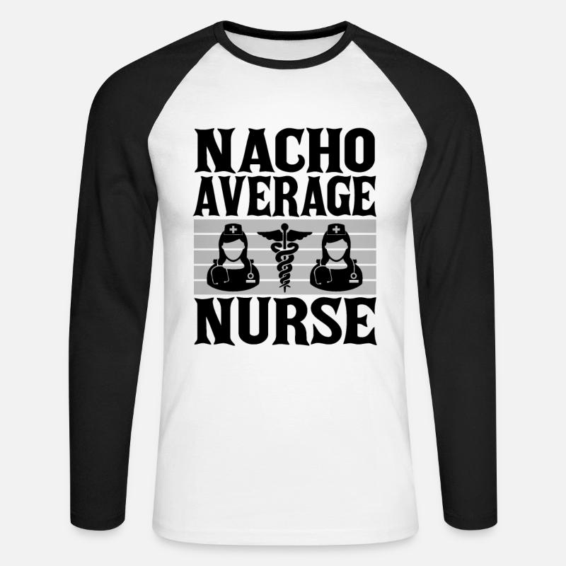 Nacho Average Krankenschwester - Unisex Baseballshirt langarm - Weiß/Schwarz