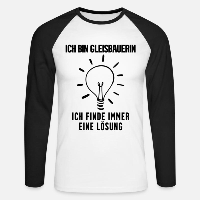 Gleisbauerin Beruf - Unisex Baseballshirt langarm - Weiß/Schwarz