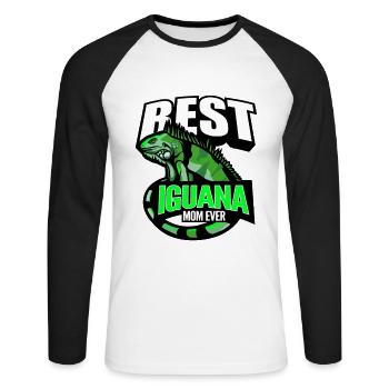 Iguana Mama - Unisex Long Sleeve Baseball T-Shirt - white/black - Front - Nik (191cm)