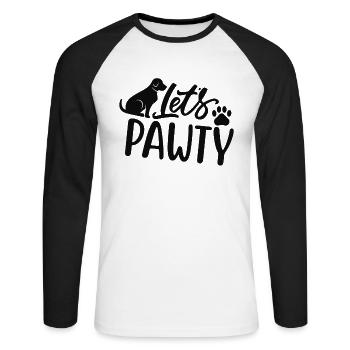 Laisse Pawty - T-shirt baseball manches longues Homme - blanc/noir - Devant - Nik (191cm)