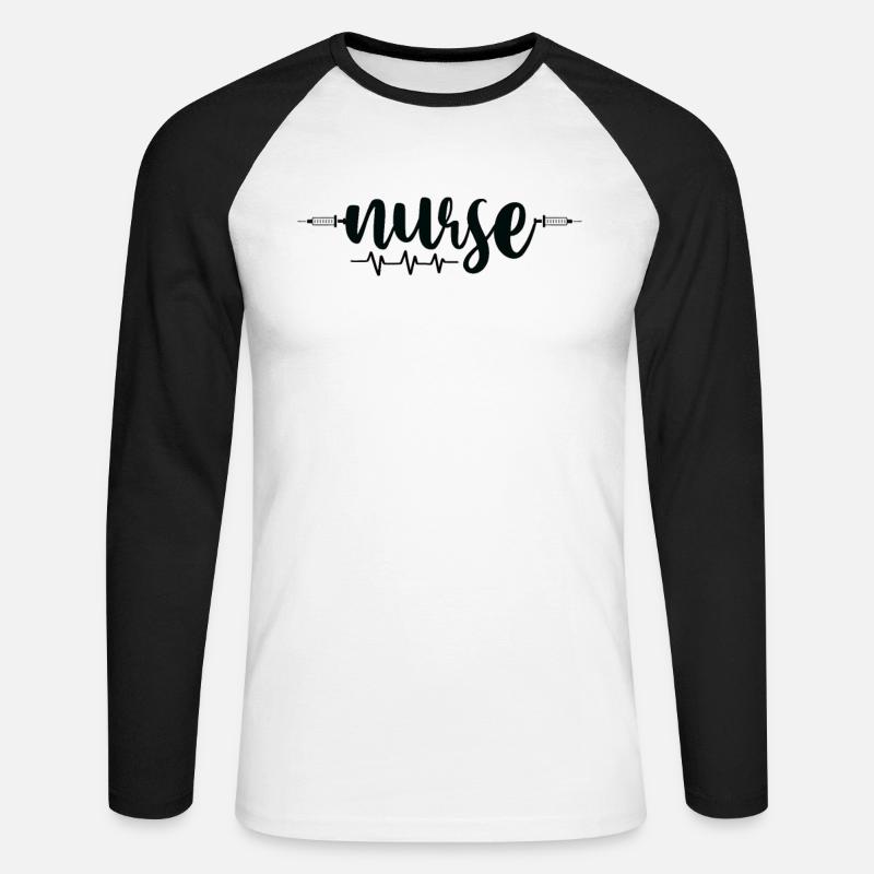 Krankenschwester - Unisex Baseballshirt langarm - Weiß/Schwarz