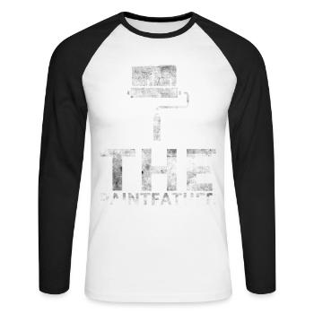 Le paintfather Decorator Design pour les peintres - T-shirt baseball manches longues Homme - blanc/noir - Devant - Nik (191cm)