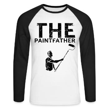 The Paintfather Decorator Design for Painters - Unisex Long Sleeve Baseball T-Shirt - white/black - Front - Nik (191cm)