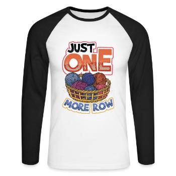 Il suffit de crocheter une rangée - T-shirt baseball manches longues Homme - blanc/noir - Devant - Nik (191cm)