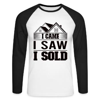 Real Estate Agent Realtor Home Closing Investor - Unisex Long Sleeve Baseball T-Shirt - white/black - Front - Nik (191cm)