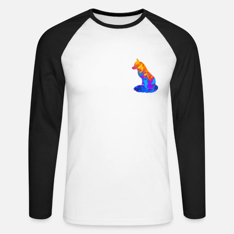 Fuchs Füchse Geschenkidee - Unisex Baseballshirt langarm - Weiß/Schwarz