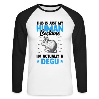 Degu only a costume Chilean rodent - Unisex Long Sleeve Baseball T-Shirt - white/black - Front - Nik (191cm)