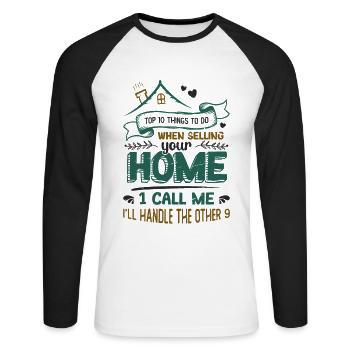 Que faire lorsque vous vendez votre maison - T-shirt baseball manches longues Homme - blanc/noir - Devant - Nik (191cm)