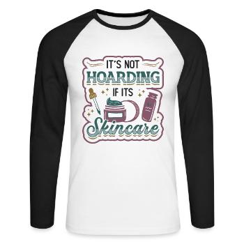 Ce n’est pas de la thésaurisation quand il s’agit de soins de la peau. - T-shirt baseball manches longues Homme - blanc/noir - Devant - Nik (191cm)