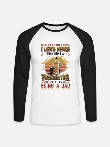 Firefighter Stolz Firefighter Papa - Unisex Long Sleeve Baseball T-Shirt - white/black