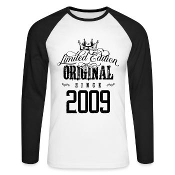 Édition limitée 2009 - T-shirt baseball manches longues Homme - blanc/noir - Devant - Nik (191cm)