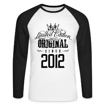 2012 limited edition - Unisex Baseballshirt langarm - Weiß/Schwarz - Vorne - Nik (191cm)