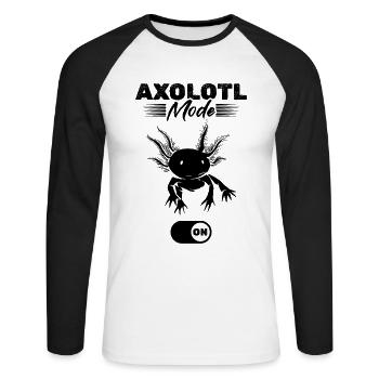 Axolotl Mode On - Kawaii Axolotl Funny Axolotl - Unisex Long Sleeve Baseball T-Shirt - white/black - Front - Nik (191cm)