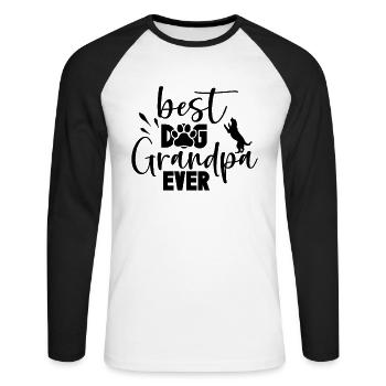 Bester Hunde-Opa aller Zeiten - Unisex Baseballshirt langarm - Weiß/Schwarz - Vorne - Nik (191cm)