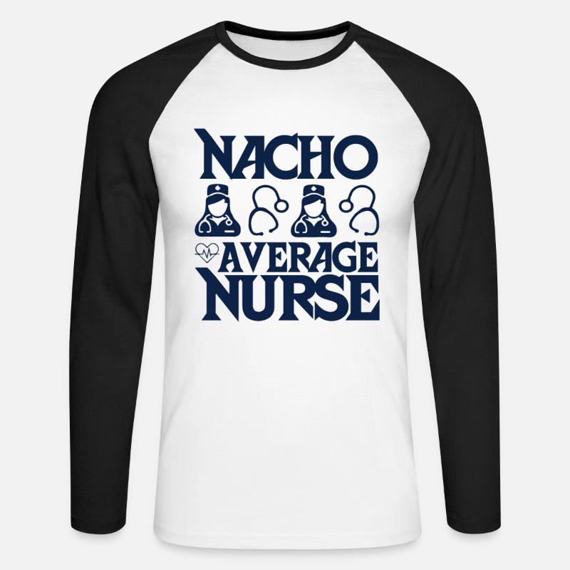 Nacho Average Krankenschwester - Unisex Baseballshirt langarm - Weiß/Schwarz