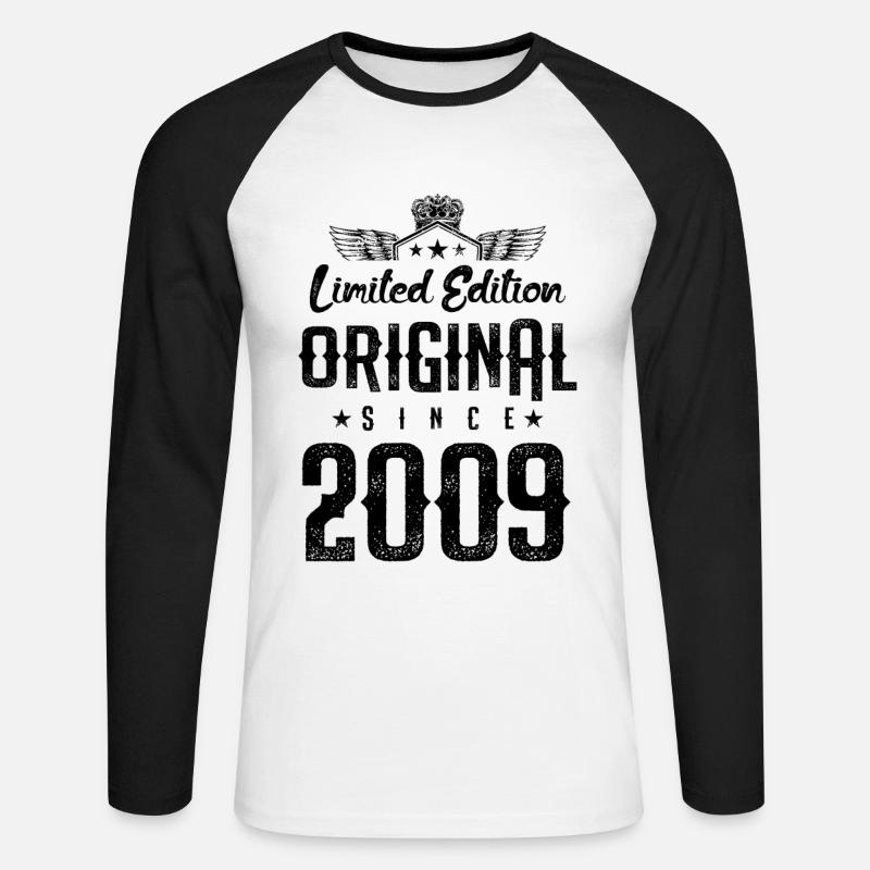 2009 limited edition - Unisex Baseballshirt langarm - Weiß/Schwarz