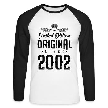 Édition limitée 2002 - T-shirt baseball manches longues Homme - blanc/noir - Devant - Nik (191cm)