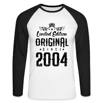2004 limited edition - Unisex Baseballshirt langarm - Weiß/Schwarz - Vorne - Nik (191cm)