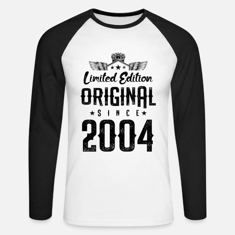 2004 limited edition - Unisex Baseballshirt langarm - Weiß/Schwarz