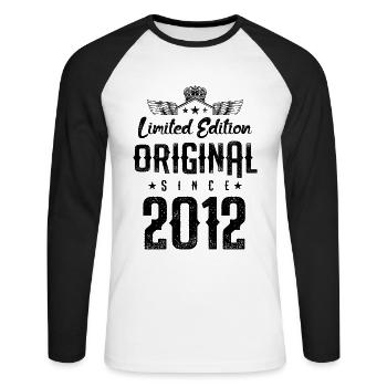 2012 limited edition - Unisex Baseballshirt langarm - Weiß/Schwarz - Vorne - Nik (191cm)