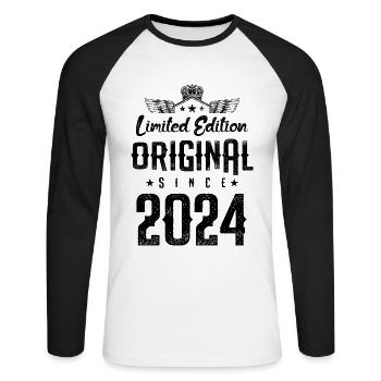 Édition limitée 2024 - T-shirt baseball manches longues Homme - blanc/noir - Devant - Nik (191cm)