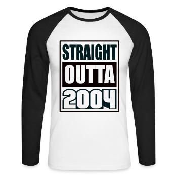 Straight Outta 2004 Birthday 2004 Born 2004 - Unisex Long Sleeve Baseball T-Shirt - white/black - Front - Nik (191cm)